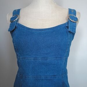 Derek Heart Blue Denim Dress with Buckle Straps